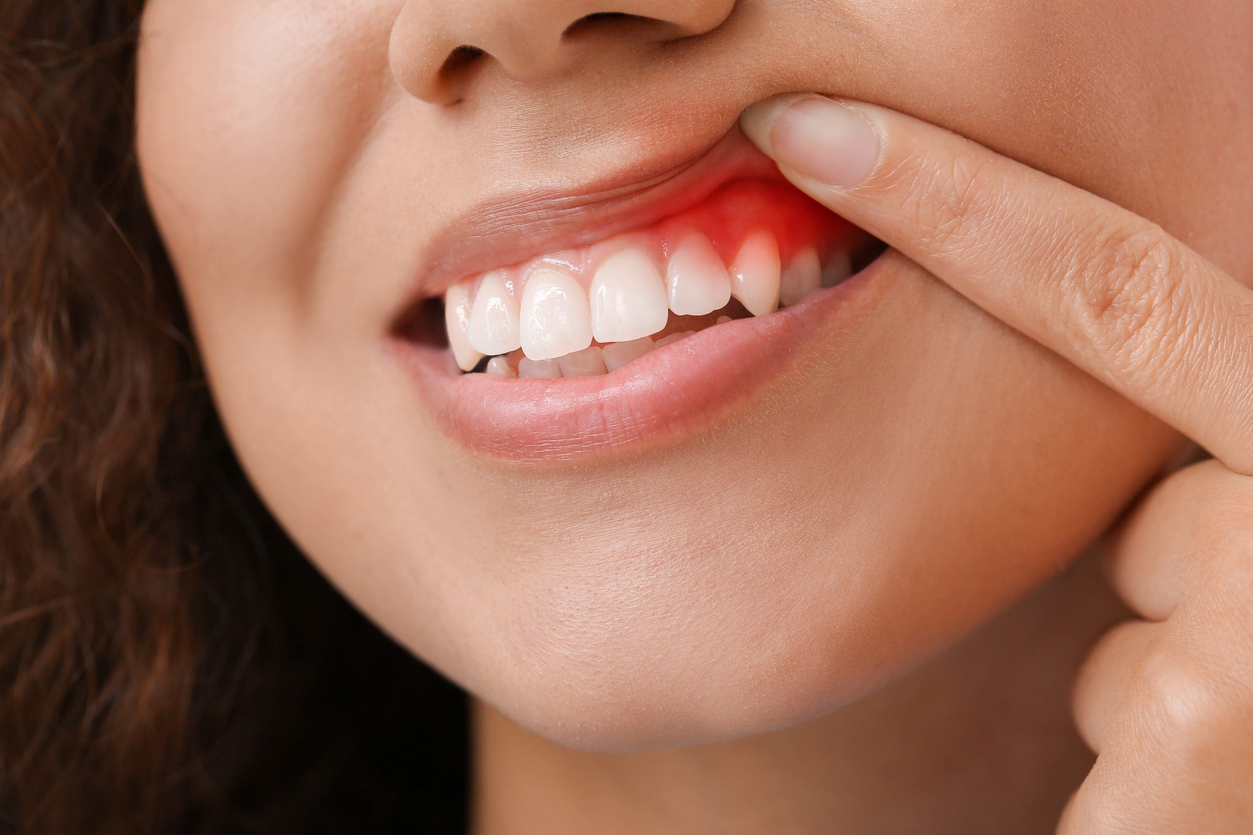 a close-up of a woman's mouth